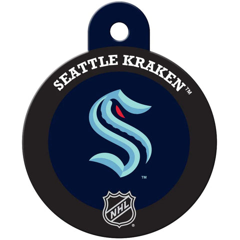 Seattle Kraken Round Hockey Puck Dog ID Tag