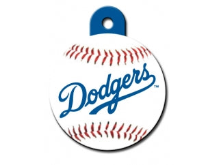 LA Dodgers Round Baseball Dog ID Tag
