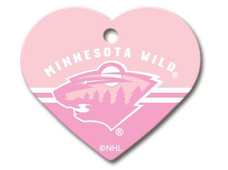 Minnesota Wild Pink Heart Dog ID Tag