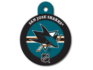 San Jose Sharks Round Hockey Puck Dog ID Tag