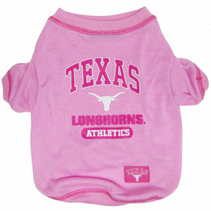 Texas Longhorns Pink Dog T-Shirt