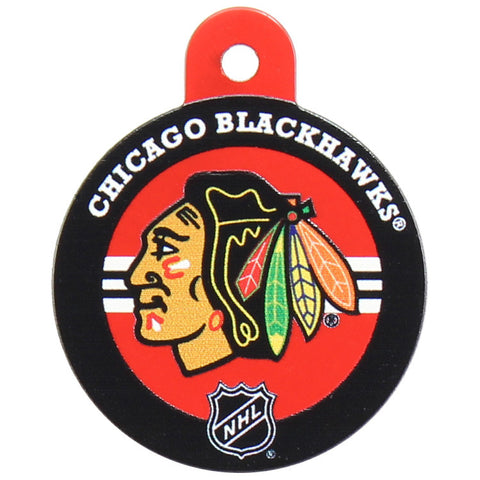 Chicago Blackhawks Round Hockey Puck Dog ID Tag
