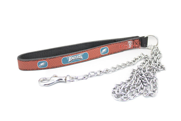 Philadelphia Eagles Leather and Chain Dog Leash