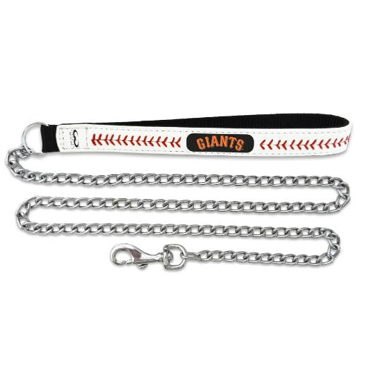 San Francisco Giants Leather and Chain Dog Leash