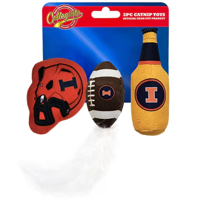 Illinois Fighting Illini 3-piece Cat Nip Toy Set