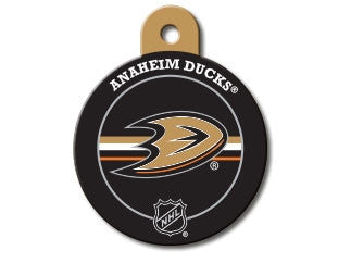 Anaheim Ducks Round Hockey Puck Dog ID Tag