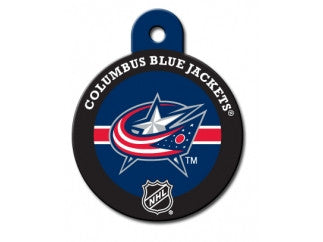 Columbus Blue Jackets Round Hockey Puck Dog ID Tag