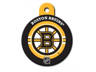 Boston Bruins Round Hockey Puck Dog ID Tag