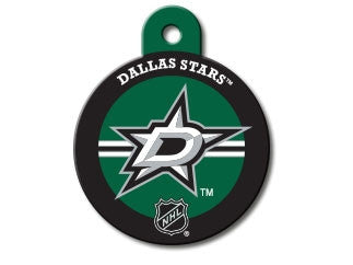 Dallas Stars Round Hockey Puck Dog ID Tag