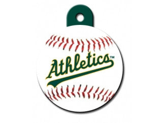 Oakland Athletics Round Baseball Dog ID Tag