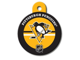 Pittsburgh Penguins Round Hockey Puck Dog ID Tag