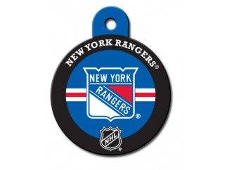 New York Rangers Round Hockey Puck Dog ID Tag
