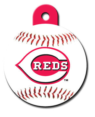 Cincinnati Reds Round Baseball Dog ID Tag