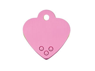 Small Pink Heart ID Tag with Gems