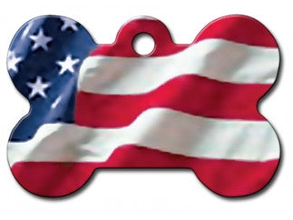 USA American Flag Dog ID Tag