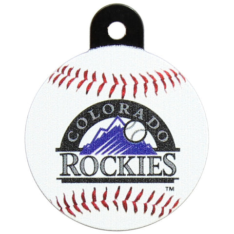 Colorado Rockies Round Baseball Dog ID Tag