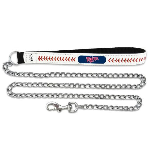 Minnesota Twins Leather and Chain Dog Leash – Athletic Pets