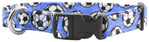 Blue Soccer Ball Dog Collar