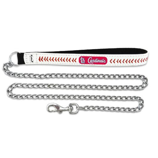 St. Louis Cardinals Leather and Chain Dog Leash